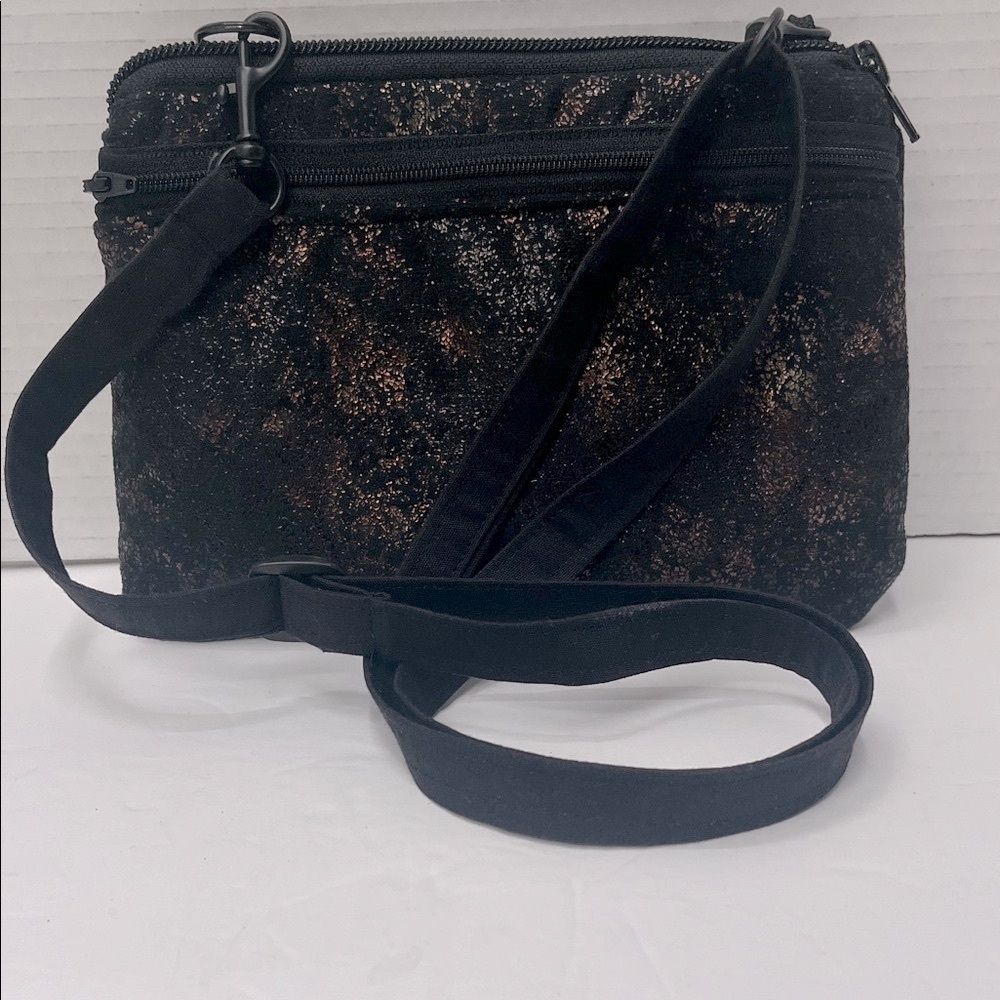 Elegant Black and Pink Crossbody Bag